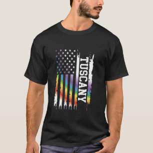 T-shirt Toscane États-Unis Arc-en-ciel en détresse avec dr