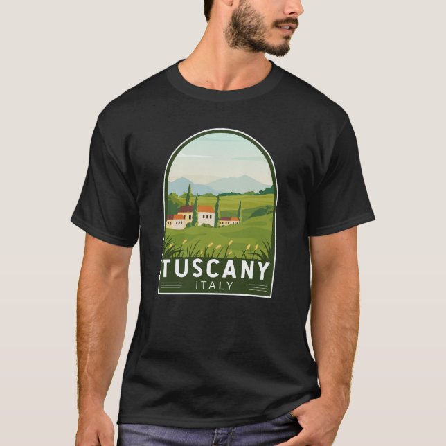 T-shirt Toscane Italie Travel Art Vintage (Devant)