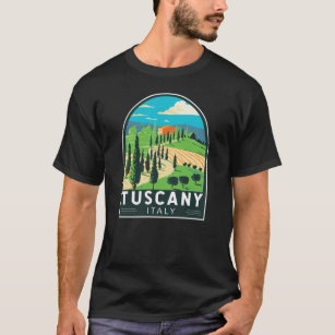 T-shirt Toscane Italie Vignoble Voyage Art Vintage