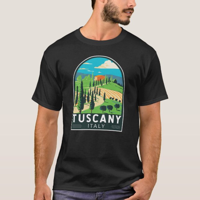 T-shirt Toscane Italie Vignoble Voyage Art Vintage (Devant)