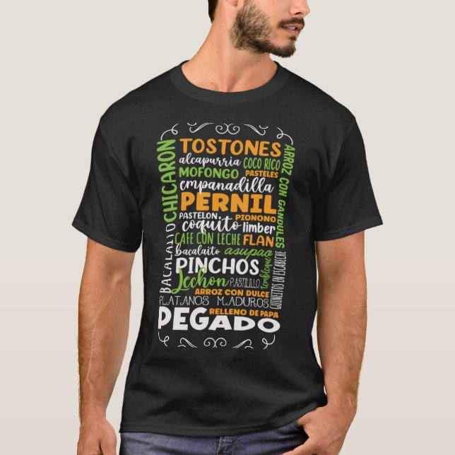 T-shirt Tostones Alcapurria Mofongo Pernil Porto Rico Foo (Devant)