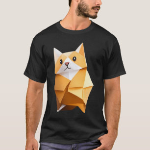 T-shirt Tot Tater Orange Chat - Origami