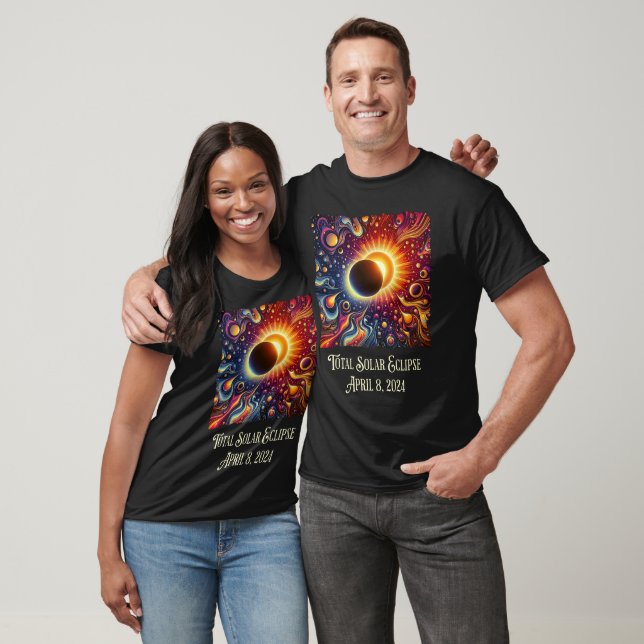 T-shirt Total Eclipse 2024 Retro Super 60's 70's vibe (Unisexe)