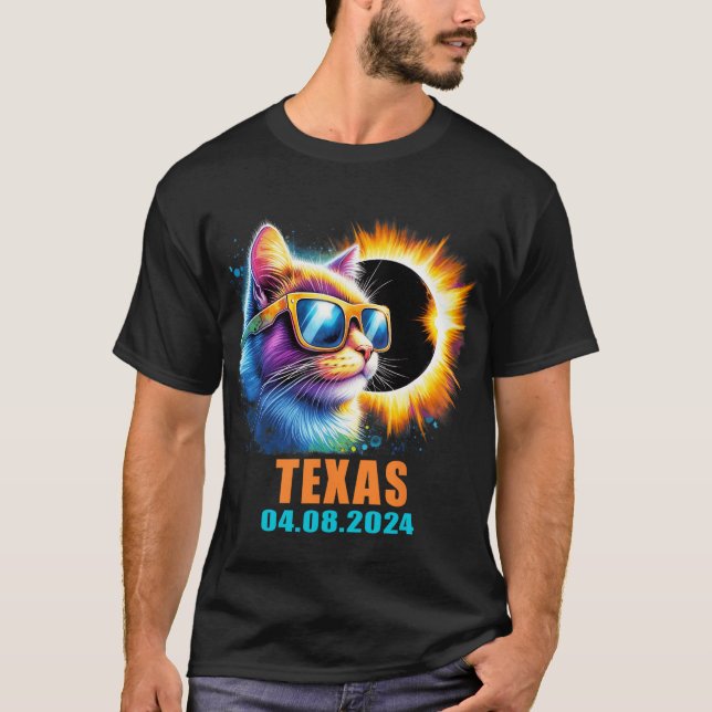 T-shirt Total Éclipse Solaire 2024 Cat Éclipse Solaire Gle (Devant)