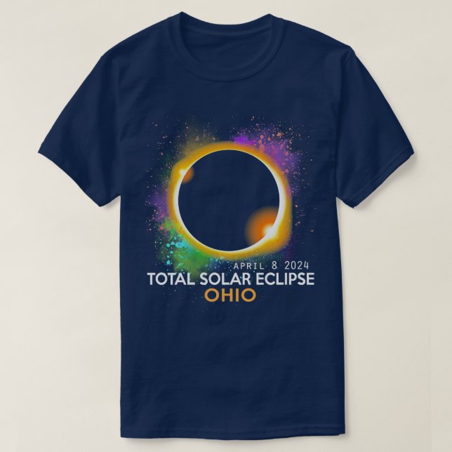 T-shirt Total Éclipse Solaire 2024 Totalité 040824 Ohio Lo (Design devant)