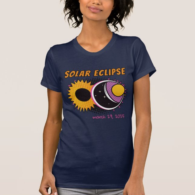 T-shirt Total éclipse solaire 2025 pop art design (Devant)