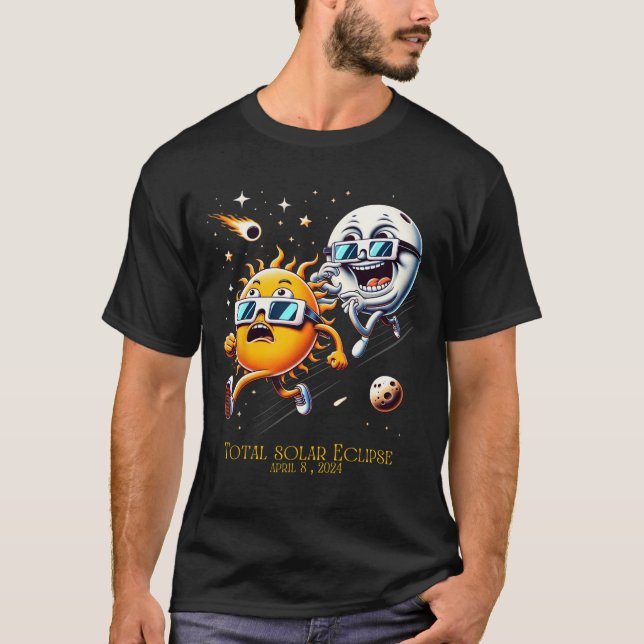 T-shirt Total Éclipse Solaire 8-4-2024 Soleil Fuite Eclips (Devant)