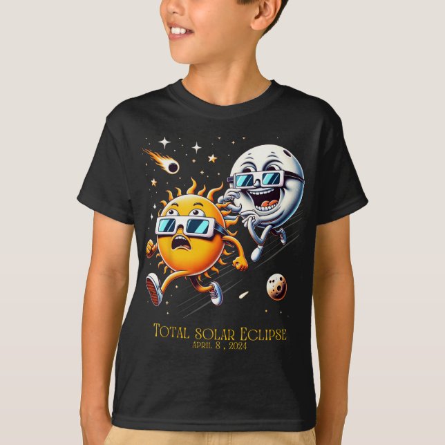 T-shirt Total Éclipse Solaire 8-4-2024 Soleil Fuite Eclips (Devant)