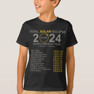T-shirt Total Éclipse Solaire 8 Avril Chemin De L'Éclipse