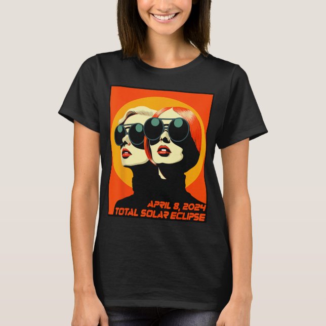 T-shirt Total Éclipse Solaire 8 avril Eclipse Watcher Femm (Devant)