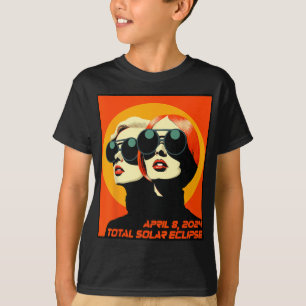 T-shirt Total Éclipse Solaire 8 avril Eclipse Watcher Femm