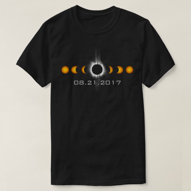 T-shirt Total Éclipse Solaire Août 21 2017 Sun Moon Zip  (Design devant)