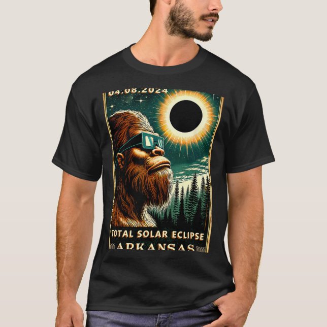 T-shirt Total Éclipse Solaire Arkansas - Eclipse Bigfoot G (Devant)