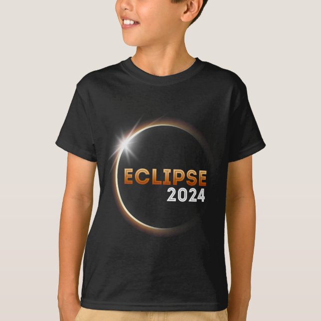 T-shirt Total Éclipse Solaire Avril 8 2024 Pour Garçons Fi (Devant)