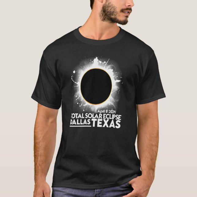 T-shirt Total Éclipse solaire TEXAS TEXAS 8 avril 2024 Tot (Devant)