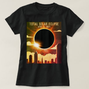T-shirt Total éclipse solaire VILLE 8 avril 2024 lune de s
