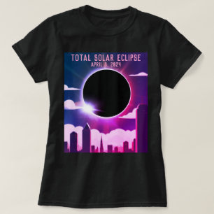 T-shirt Total éclipse solaire VILLE 8 avril 2024 lune de s