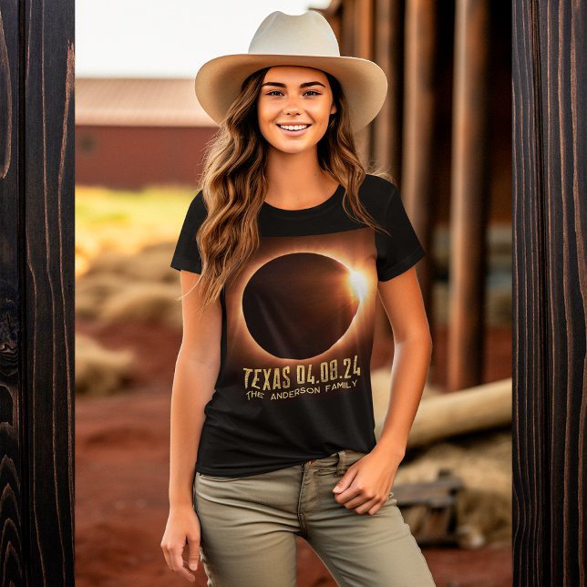 T-shirt Total Eclipse Texas 2024 Personnalisé (Créateur téléchargé)