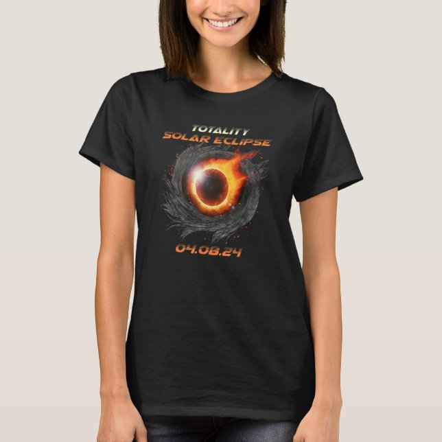 T-shirt Total esthétique Éclipse solaire 2024 Totalité (Devant)