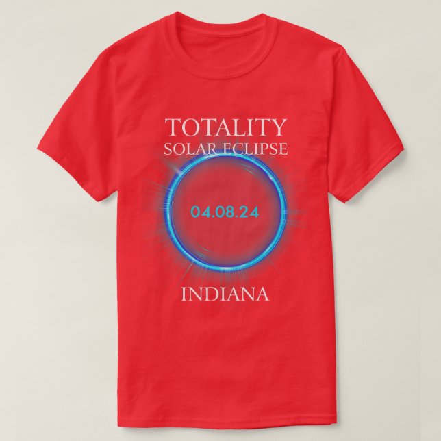 T-shirt Total Solaire Eclipse 2024 Indiana 040824 Astronom (Design devant)