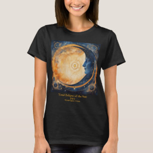 T-shirt Total Solaire Eclipse 2 côtés VOTRE visage Lune de