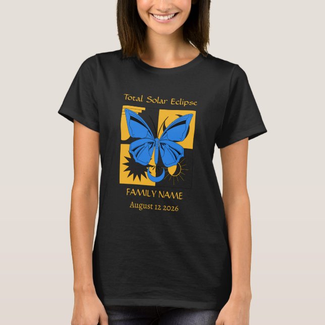 T-shirt Total Solaire Eclipse Butterfly Custom (Devant)