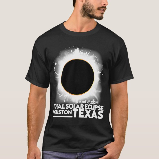 T-shirt Total Solaire Eclipse HOUSTON TEXAS Avril 8 2024 T (Devant)