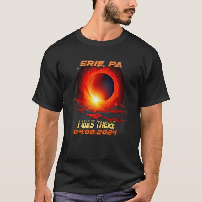 T-shirt Total Solaire Éclipse J'Étais Là Erie Pennsylvanie (Devant)