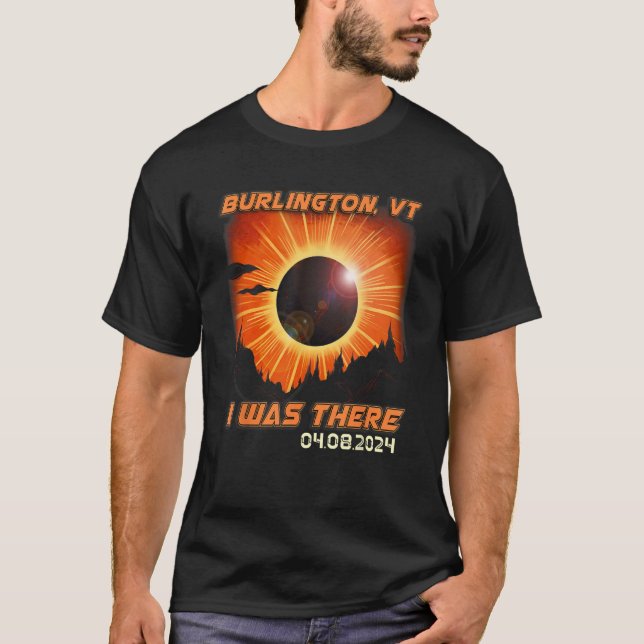 T-shirt Total Solaire Eclipse Mountain Randonnée Burlingto (Devant)