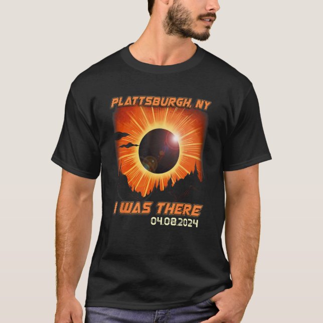 T-shirt Total Solaire Eclipse Mountain Randonnée Plattsbur (Devant)