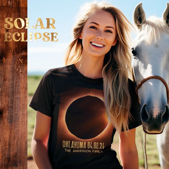 T-shirt Total Solaire Eclipse Oklahoma 2024 Personnalisé (Créateur téléchargé)