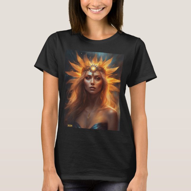 T-shirt Total Solaire Eclipse Sun Queen Ajouter un texte o (Devant)