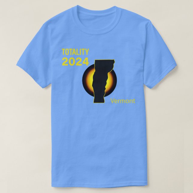 T-shirt Total Solaire Eclipse Vermont State 2024 (Design devant)