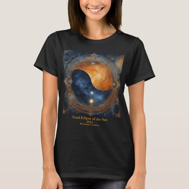 T-shirt Total Solaire Éclipse VOTRE Nom Texte Mystique (Devant)