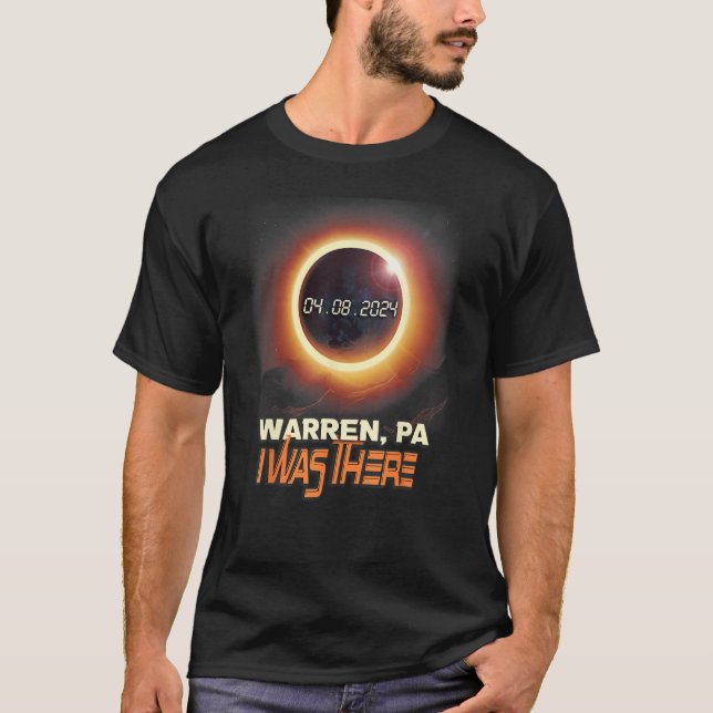 T-shirt Total Solaire Eclipse Warren Pennsylvania PA (Devant)