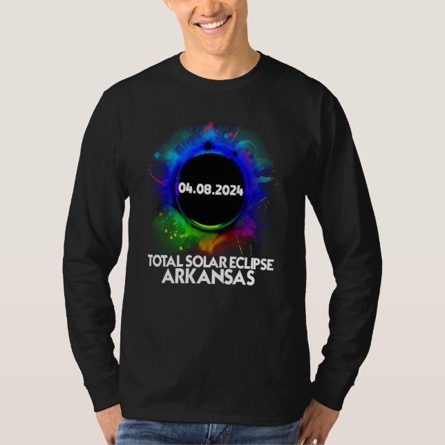 T-shirt Total Solar Eclipse Arkansas 2024 Colorful Totalit (Devant)