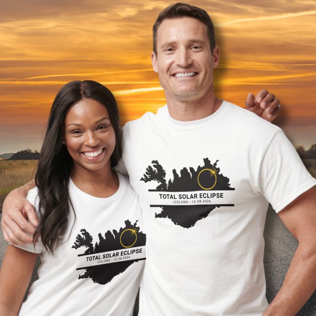 T-shirt Total Solar Eclipse August 12 2026 – Iceland (Edit text, if you wish, via the template)