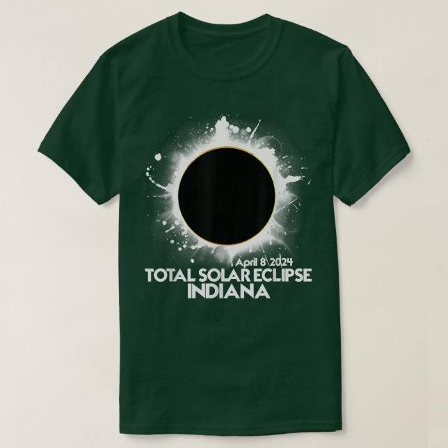 T-shirt Total Solar Eclipse Indiana 2024 American Totality (Design devant)