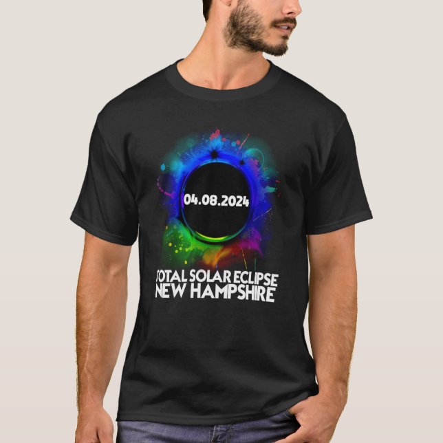 T-shirt Total Solar Eclipse New Hampshire 2024 Totality Co (Devant)
