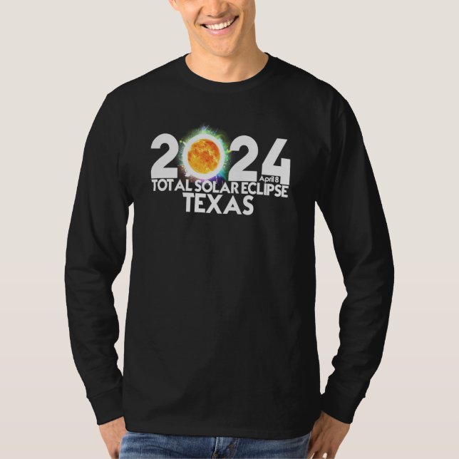 T-shirt Total Solar Eclipse TEXAS 2024 American Totality (Devant)