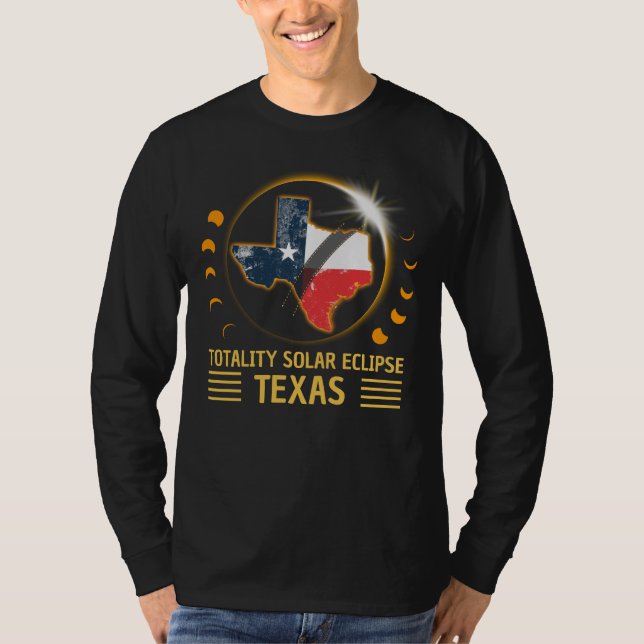T-shirt Total Solar Eclipse Texas American 2024 (Devant)