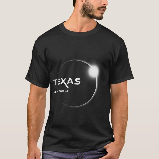 T-shirt Total Texas 4.08.2024 Total Solar Eclipse 2024 (Devant)