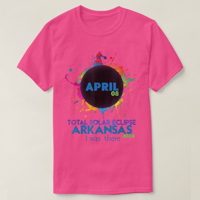 T-shirt Total total de l'éclipse solaire Arkansas 2024 col (Design devant)