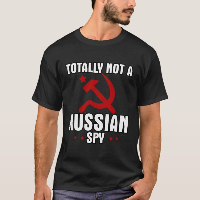 T-shirt Totalement Pas Un Spy Russe Marteau Rouge Et Fauci (Devant)