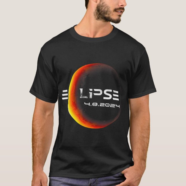 T-shirt Totalité 4.08.2024 Total Éclipse Solaire 2024 (Devant)