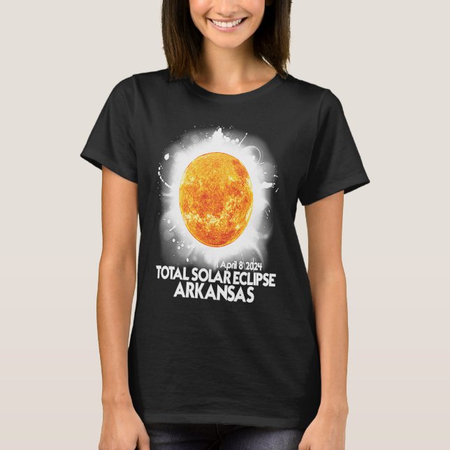 T-shirt Totalité Arkansas 2024 Total Solaire Eclipse Améri (Devant)