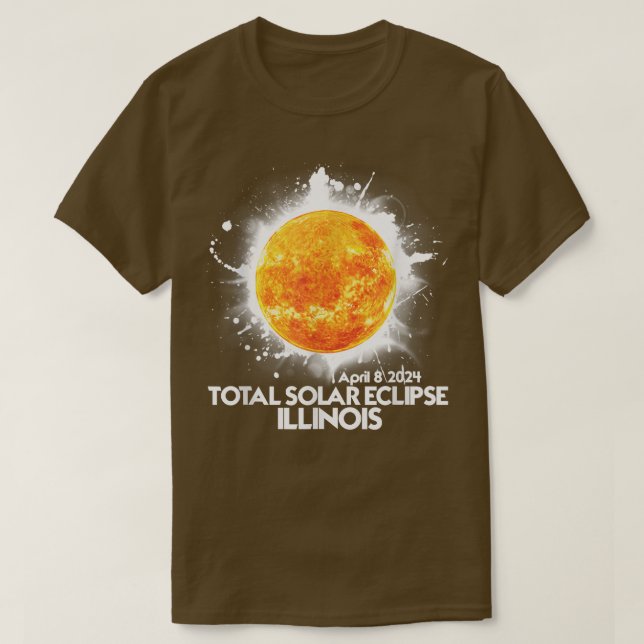 T-shirt Totalité ILLINOIS 2024 Éclipse Solaire Totale Amér (Design devant)