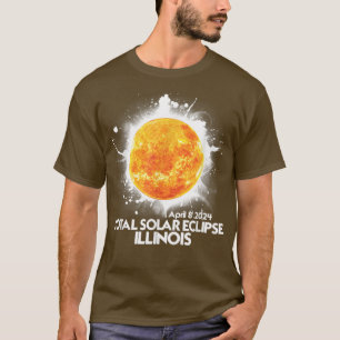 T-shirt Totalité ILLINOIS 2024 Éclipse Solaire Totale Amér