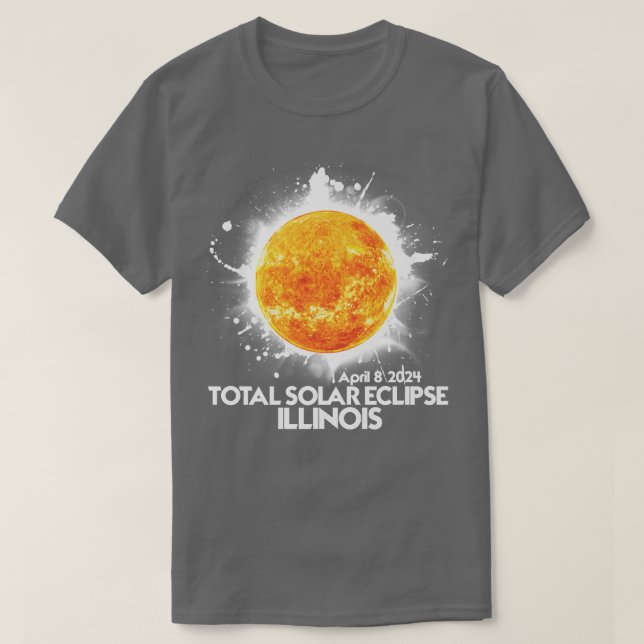 T-shirt Totalité ILLINOIS 2024 Total Solaire Eclipse Améri (Design devant)
