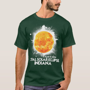 T-shirt Totalité Indiana 2024 Éclipse Solaire Total Améric